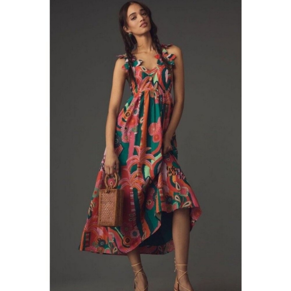 sachin and babi light blue dress FARM Rio | Dresses | Anthropologie Farm Rio Pleated Palm Midi Dress Size S